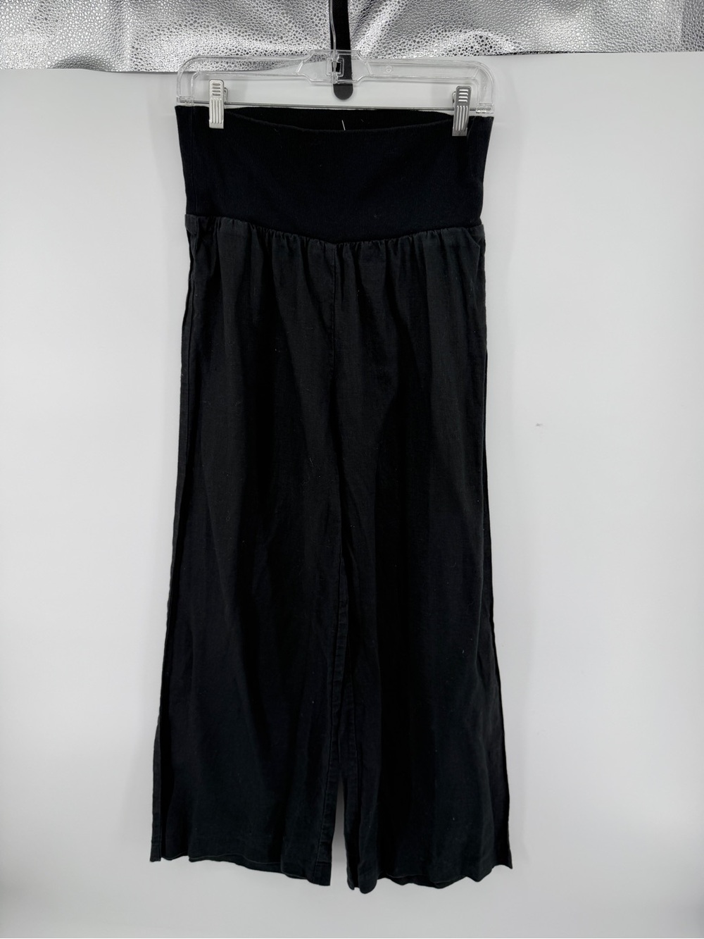 Jennifer Lopez Y2K Glam Gothcore Streetwear Witchy Boho Black Wide Leg Pants SzM